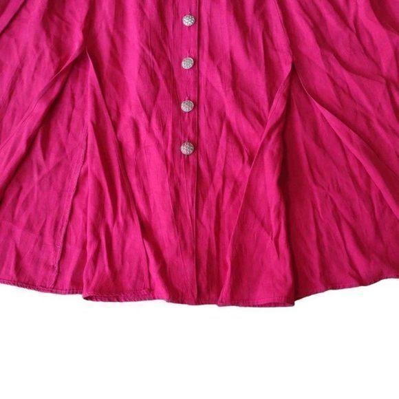 Vintage 1990s Scarlett Button Up Fusia Maxi with Silver Detail - See Measurement - Picture 9 of 16